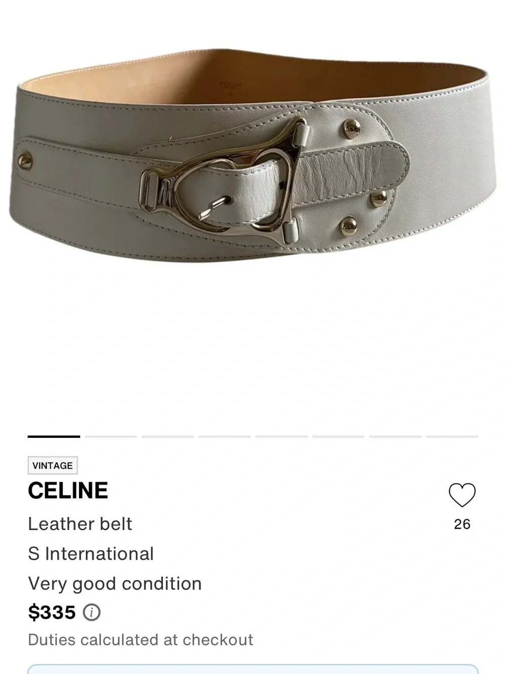 Celine leather belt